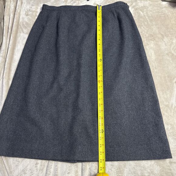 Pendleton Skirt  Charcoal Pencil Virgin Wool Knee Length Lined Career Vintage - Picture 7 of 9